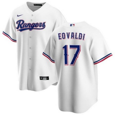 Men Texas Rangers 17 Nathan Eovaldi White Cool Base Stitched Baseball Jersey