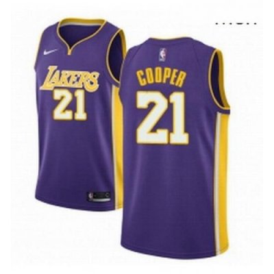 Mens Nike Los Angeles Lakers 21 Michael Cooper Swingman Purple NBA Jersey Statement Edition