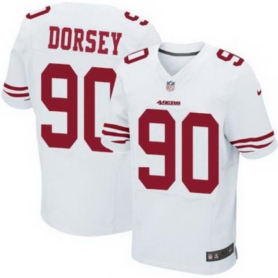 Nike 49ers #90 Glenn Dorsey White Mens Stitched NFL Elite Jersey