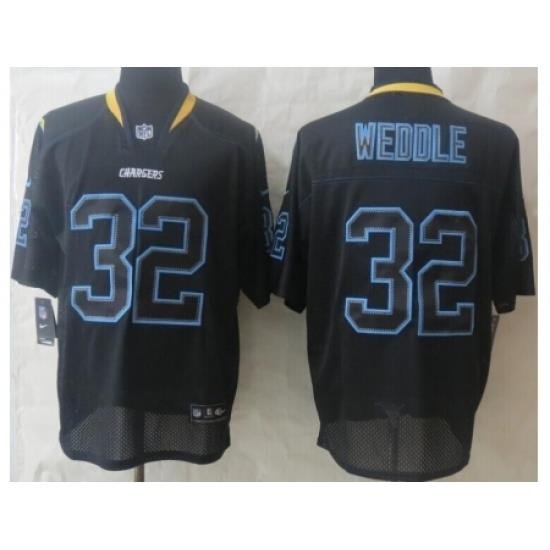 Nike San Diego Chargers 32 Eric Weddle Black Elite Lights Out NFL Jersey