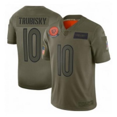 Men Chicago Bears 10 Mitchell Trubisky Limited Camo 2019 Salute to Service Football Jersey