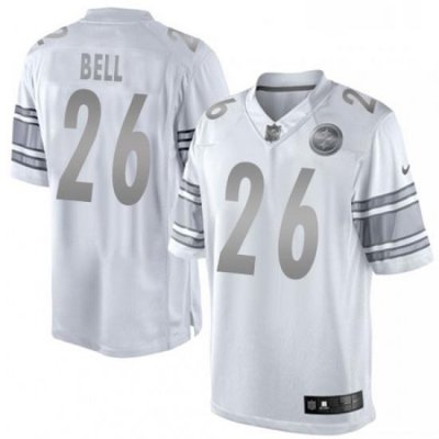 Mens Nike Pittsburgh Steelers 26 LeVeon Bell Limited White Platinum NFL Jersey