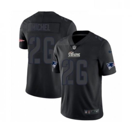 Mens Nike New England Patriots 26 Sony Michel Limited Black Rush Impact NFL Jersey