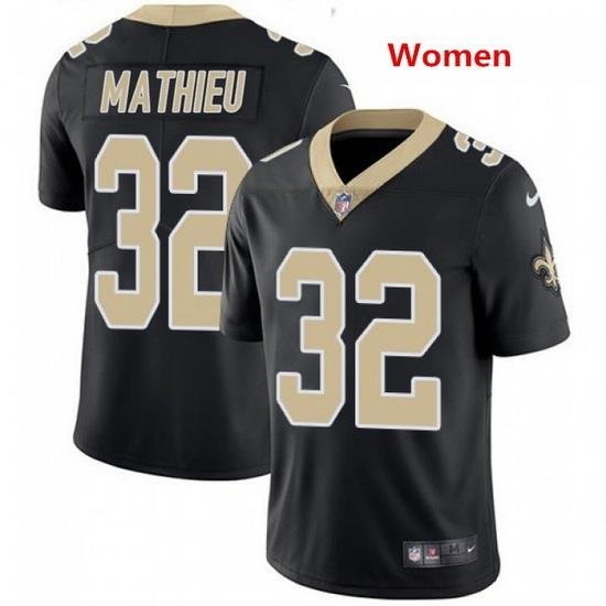 Women New Orleans Saints 32 Tyrann Mathieu Black Jerse