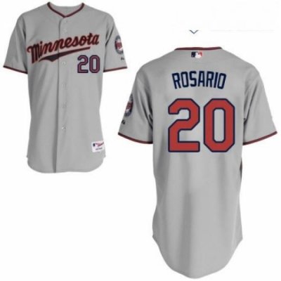 Youth Majestic Minnesota Twins 20 Eddie Rosario Replica Grey Road Cool Base MLB Jersey