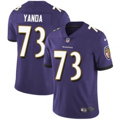 Nike Ravens #73 Marshal Yanda Purple Team Color Mens Stitched NFL Vapor Untouchable Limited Jersey