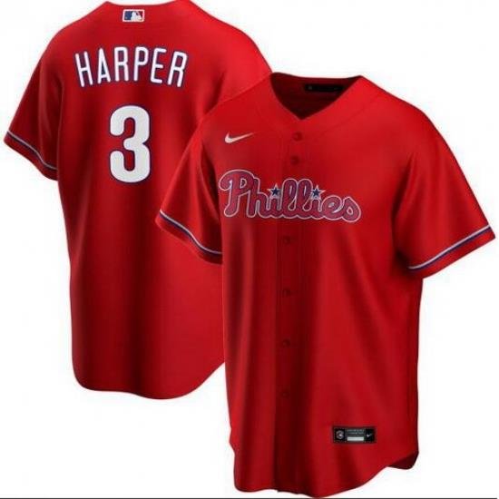 Phillies 3 Bryce Harper Red 2020 Nike Cool Base Jersey