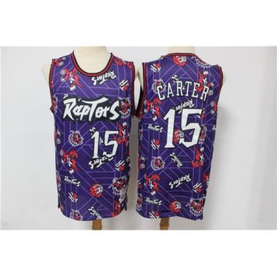 Raptors 15 Vince Carter Purple Tear Up Pack Hardwood Classics Swingman Jersey