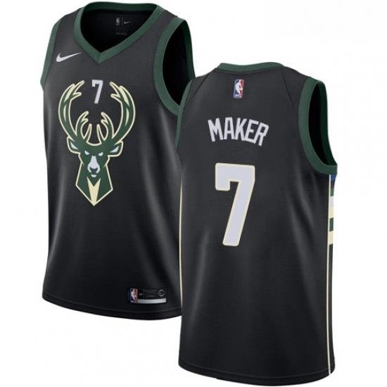 Mens Nike Milwaukee Bucks 7 Thon Maker Authentic Black Alternate NBA Jersey Statement Edition