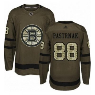 Youth Adidas Boston Bruins 88 David Pastrnak Premier Green Salute to Service NHL Jersey