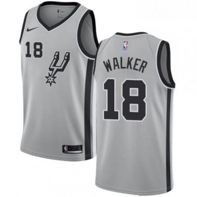 Womens Nike San Antonio Spurs 18 Lonnie Walker Swingman Silver NBA Jersey Statement Edition