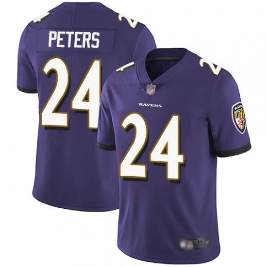 Ravens 24 Marcus Peters Purple Team Color Mens Stitched Football Vapor Untouchable Limited Jersey