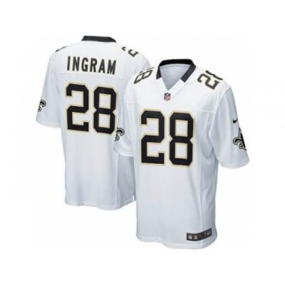 Nike New Orleans Saints 28 Mark Ingram White Game NFL Jersey