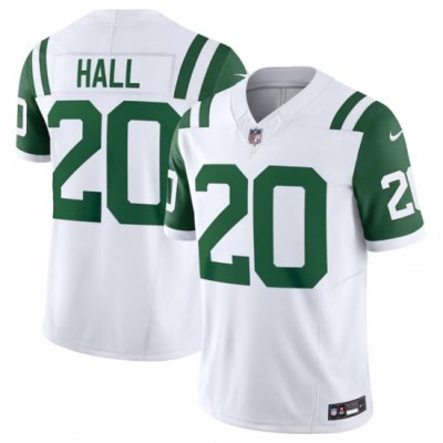 Men New York Jets 20 Breece Hall White Classic Alternate Vapor F U S E  Limited Stitched Football Jersey