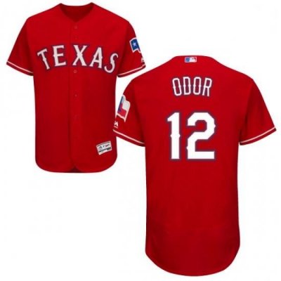 Mens Majestic Texas Rangers 12 Rougned Odor Red Alternate Flex Base Authentic Collection MLB Jersey