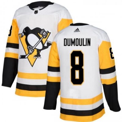 Youth Adidas Pittsburgh Penguins 8 Brian Dumoulin Authentic White Away NHL Jersey