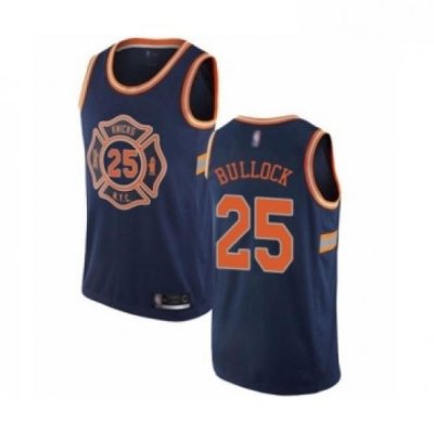 Youth New York Knicks 25 Reggie Bullock Swingman Navy Blue Basketball Jersey City Edition