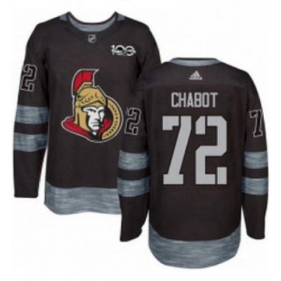 Mens Adidas Ottawa Senators 72 Thomas Chabot Authentic Black 1917 2017 100th Anniversary NHL Jersey