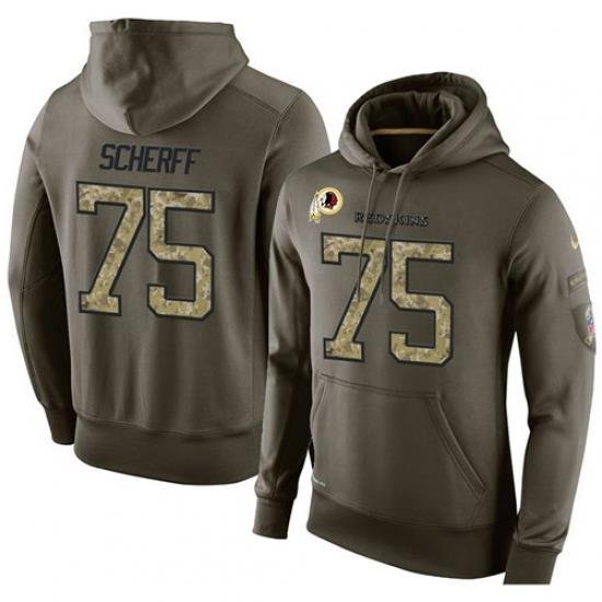 NFL Nike Washington Redskins 75 Brandon Scherff Green Salute To Service Mens Pullover Hoodie