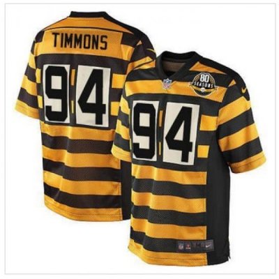 Youth NEW Pittsburgh Steelers #94 Lawrence Timmons Black Yellow Alternate Stitched NFL Elite Jersey