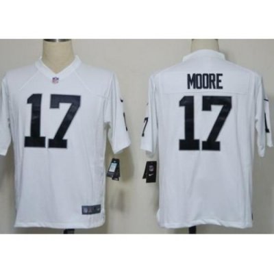 Nike Oakland Raiders 17 Denarius Moore White Game NFL Jersey