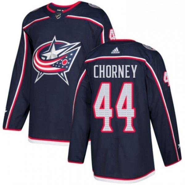 Mens Adidas Columbus Blue Jackets 44 Taylor Chorney Authentic Navy Blue Home NHL Jersey