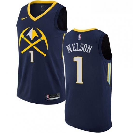 Womens Nike Denver Nuggets 1 Jameer Nelson Swingman Navy Blue NBA Jersey City Edition