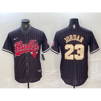 Men Chicago Bulls 23 Michael Jordan Camo Cool Base Stitched Baseball Jersey