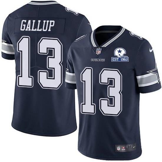 Nike Cowboys 13 Michael Gallup Navy Blue Team Color Men Stitched With Established In 1960 Patch NFL Vapor Untouchable Limited Jersey