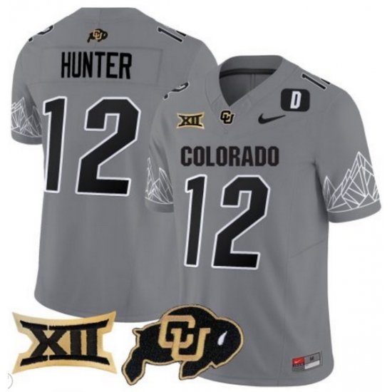 Men Colorado Buffaloes #12 Travis Hunter Gray Vapor Limited Stitched Football Jersey