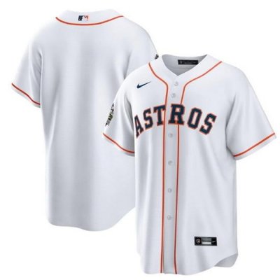 Men Houston Astros Blank White 2022 World Series Home Stitched Baseball Jersey