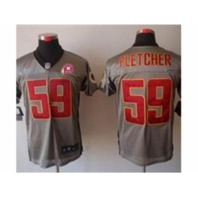 Nike Washington Redskins 59 London Fletcher Grey Elite Shadow 80TH P-atch NFL Jersey