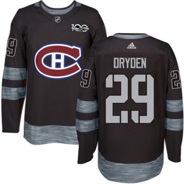 Canadiens #29 Ken Dryden Black 1917 2017 100th Anniversary Stitched NHL Jersey