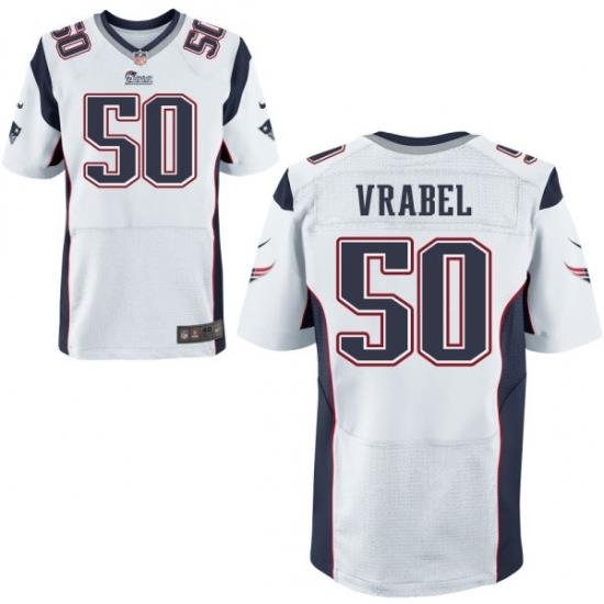 Men Nike Patroits #50 Mike Vrabel White Game Home NFL Jersey