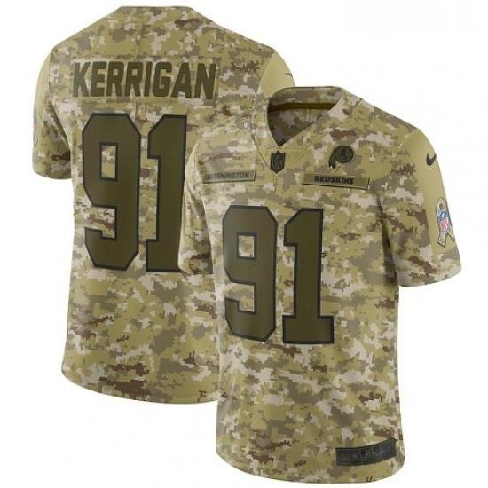 Youth Nike Washington Redskins 91 Ryan Kerrigan Limited Camo 2018 Salute to Service NFL Jersey