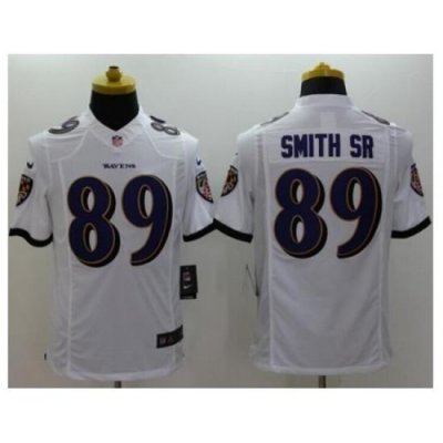 Nike Baltimore Ravens 89 Steve Smith Sr White Limited NFL Jersey