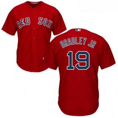 Youth Majestic Boston Red Sox 19 Jackie Bradley Jr Authentic Red Alternate Home Cool Base MLB Jersey