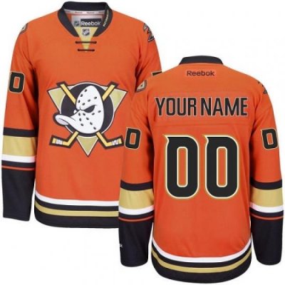 Men Women Youth Toddler Youth Orange Jersey - Customized Reebok Anaheim Ducks Third