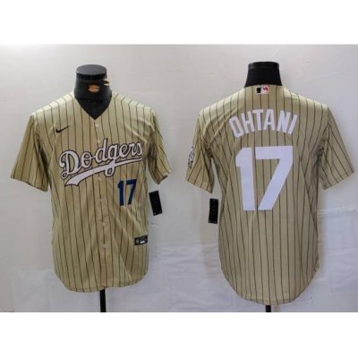 Men Los Angeles Dodgers 17 Shohei Ohtani Cream Cool Base Stitched Jersey 7