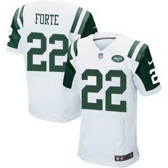 Nike Jets #22 Matt Forte White Mens Stitched NFL Elite Jersey