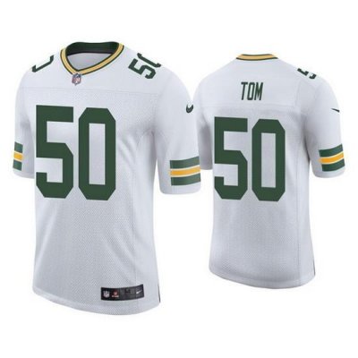 Men Green Bay Packers 50 Zach Tom White Stitched Football Jersey