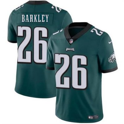 Men Philadelphia Eagles 26 Saquon Barkley Green Vapor Untouchable Limited Stitched Football Stitched Jersey