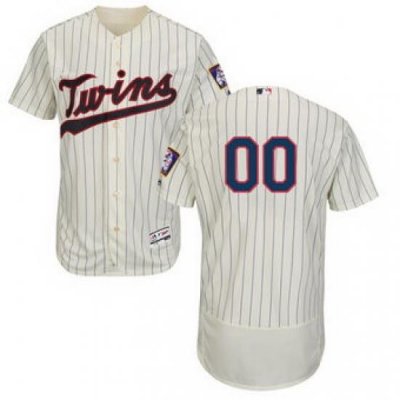 Men Women youth Minnesota Twins Majestic Alternate Ivory Navy Flex Base Authentic Collection Custom Jersey