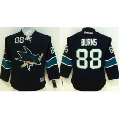 Youth San Jose Sharks #88 Brent Burns Black Stitched NHL Jersey