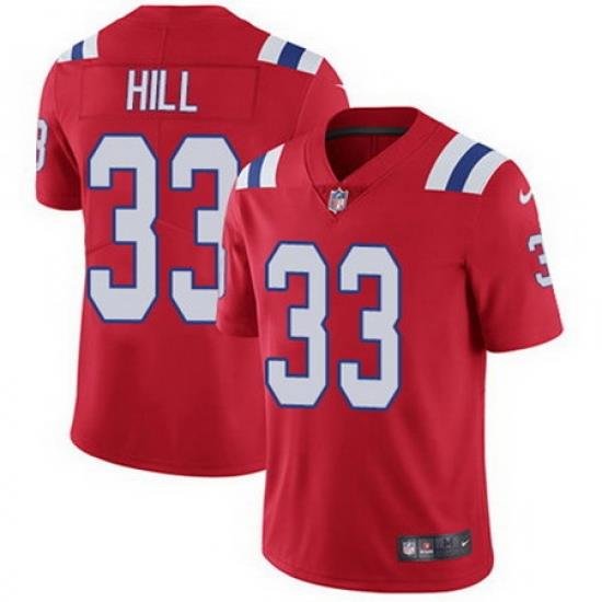 Nike Patriots #33 Jeremy Hill Red Alternate Mens Stitched NFL Vapor Untouchable Limited Jersey