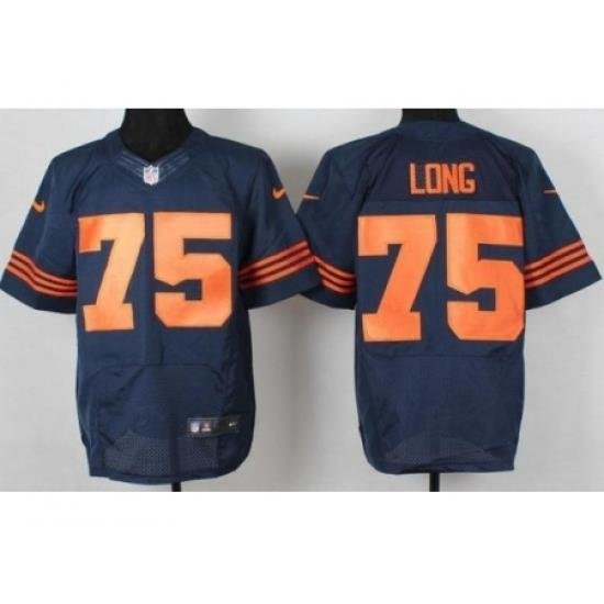 Nike Chicago Bears 75 Kyle Long Blue Elite Orange Number NFL Jersey