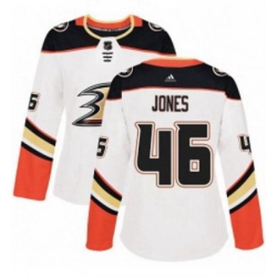 Womens Adidas Anaheim Ducks 46 Max Jones Authentic White Away NHL Jersey