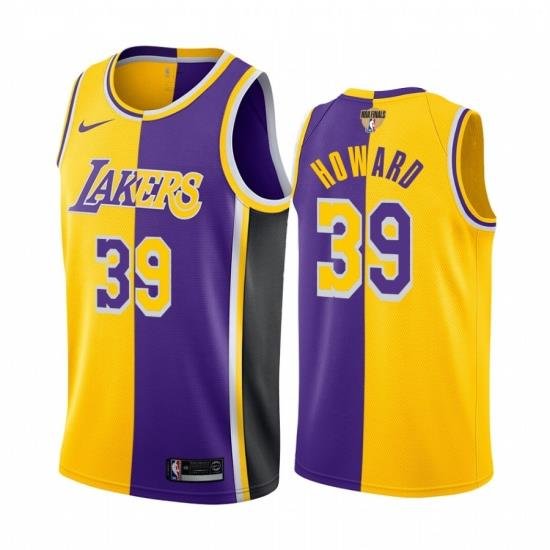 Los Angeles Lakers Dwight Howard 2020 NBA Finals Bound Gold Purple Jersey Split Special Edition