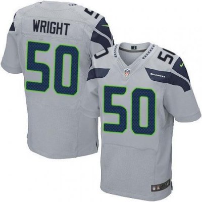 Nike Seahawks #50 K J  Wright Grey Alternate Mens Stitched NFL Elite Jersey