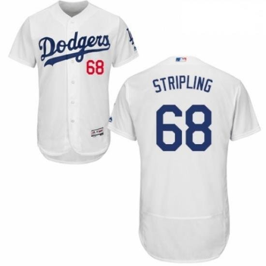 Mens Majestic Los Angeles Dodgers 68 Ross Stripling White Home Flex Base Authentic Collection MLB Jersey